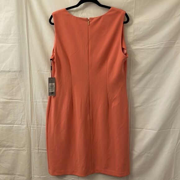 Karl Lagerfeld peachy pink scalloped pear midi dress size 16 - Picture 3 of 12